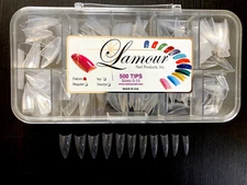 Lamour Falcon (pointy) Nail Tips - CLEAR Nail Tips - Box 500 tips USA 