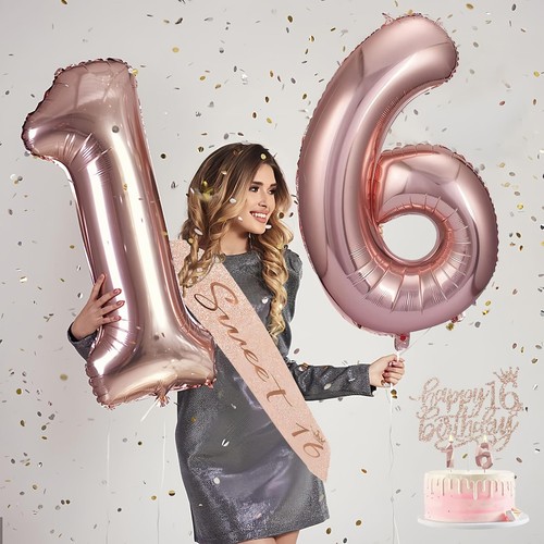 8pcs Sweet 16 Birthday Decorations for Girls, Including 16th Happy Birthday C... - 第 5/7 張圖片