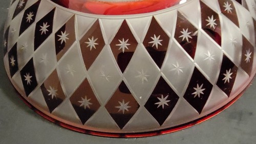 Empire Mahogany Geometric Design with Etched Glass 5 Inch Trinket Bowl II - Picture 5 of 8