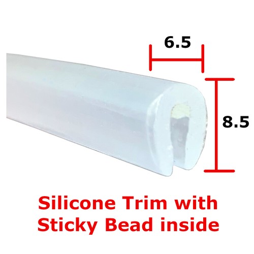 Clear Silicone car door edging trim protection 8.5mm x 6.5mm sticky bead Metre eBay