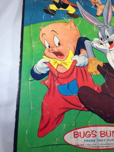 Bugs Bunny Vintage 1960 Looney Tunes Whitman Frame Tray Puzzle Porky Pig - Picture 5 of 6