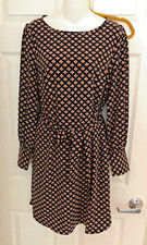 Ann Taylor LOFT Womens Dress Sz Small Blue Pink Floral Long Sleeve Belted