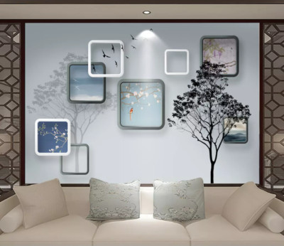 3D Graph Tree ZHUA11036 Wallpaper Wall Murals Removable Self-adhesive Amy