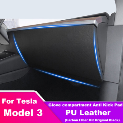 For Tesla Model 3 17-23 Invisible Glove compartment Anti Kick Pad Protection 2PC