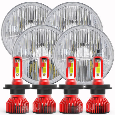 4pc 5.75'' LED Headlights 6500K Hi/Lo Projector Refit For Chevy*Corvette C3 68-82