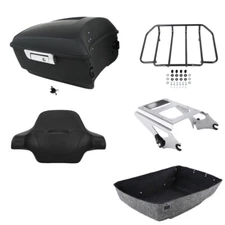 Matte King Trunk Backrest Rack Mount Fit For Harley Touring Touring 09-13