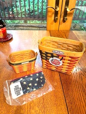Longaberger Flag Baskets, Inaugural & 25th Anniversary (two) NIB