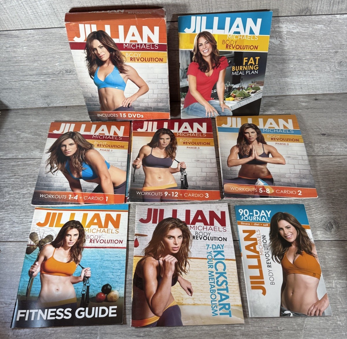 Jillian Michaels Body Revolution (DVD, 2012, 15-Disc, with 3 Guidebooks Complete