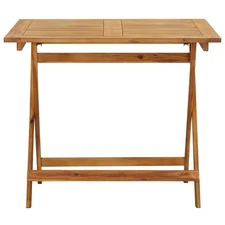 Garden Table Natural Solid Acacia wood Medium Foldable vidaXL