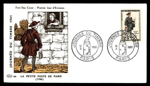 Mayfairstamps France FDC 1961 Mail Carrier La Petite Poste de Paris First Day Co