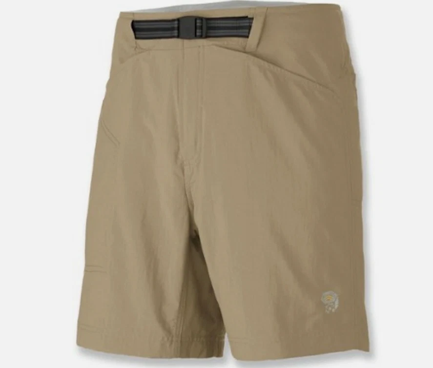 Mountain Hardwear Canyon Shorts Driftwood UPF 50 Hiking Belted Nylon Size Large