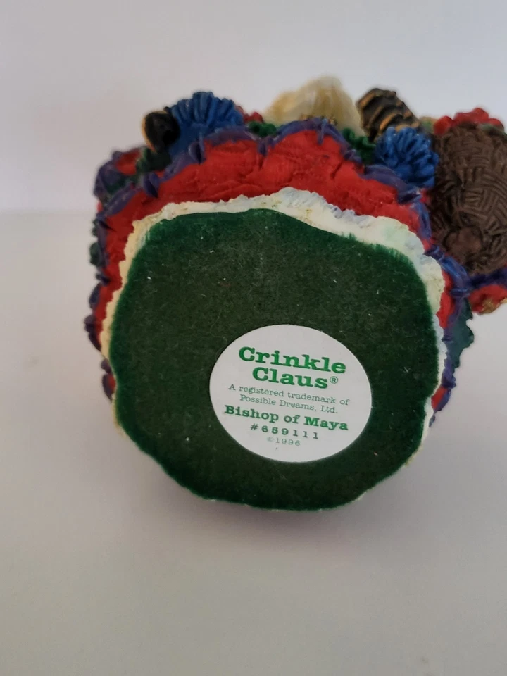 Crinkle Claus,玛雅主教,圣诞老人装饰品 659702 1996,3 英寸 T,状况极佳 无盒 — 第 4/4 张图片