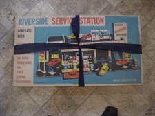 Vintage Tin Toy Riverside Service Station Wards NEW-- OLD