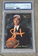 STEVE NASH Signed 1996 Fleer METAL ROOKIE Basketball Card #138 Orange Auto PSA. rookie card picture