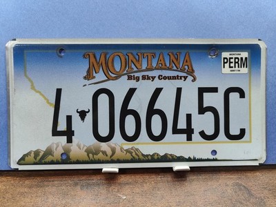 Montana License Plate Tag  ️ Big Sky Mountain 4 066 45 C Permanent PERM 2010s
