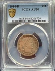 1915 d Barber Quarter AU50