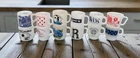 Vintage Milk Glass Advertising Mugs Lot Of 12 Fire King Anchor Hocking Pyrex Etc