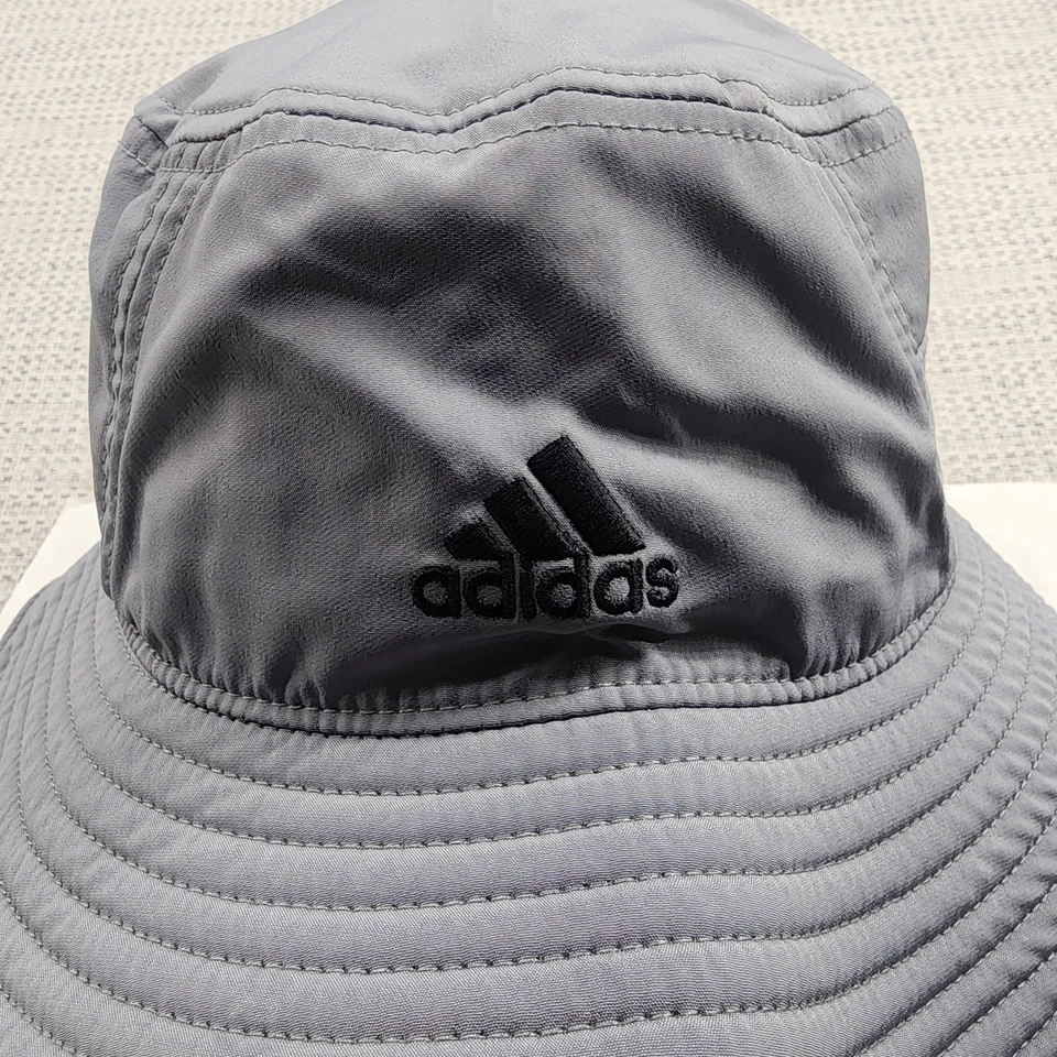 Adidas Hat Boonie Strap Back Mens Gray AEROREADY Bucket Wide Brim Chin Strap - Image 2 of 4