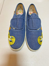 New Vintage 1999 Looney Tunes Tweety Bird Denim Slip On Shoes Womens Size 9