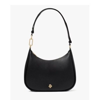 KATE SPADE KAYLA LARGE MEDIUM SHOULDER BAG TOTE CROSSBODY BLACK LEATHER GOLD