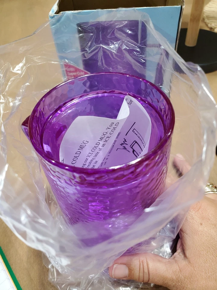 Taza congeladora vintage 1994 Sevilla Classics Ice Cold 16 oz púrpura acrílico Foto 3 de 4