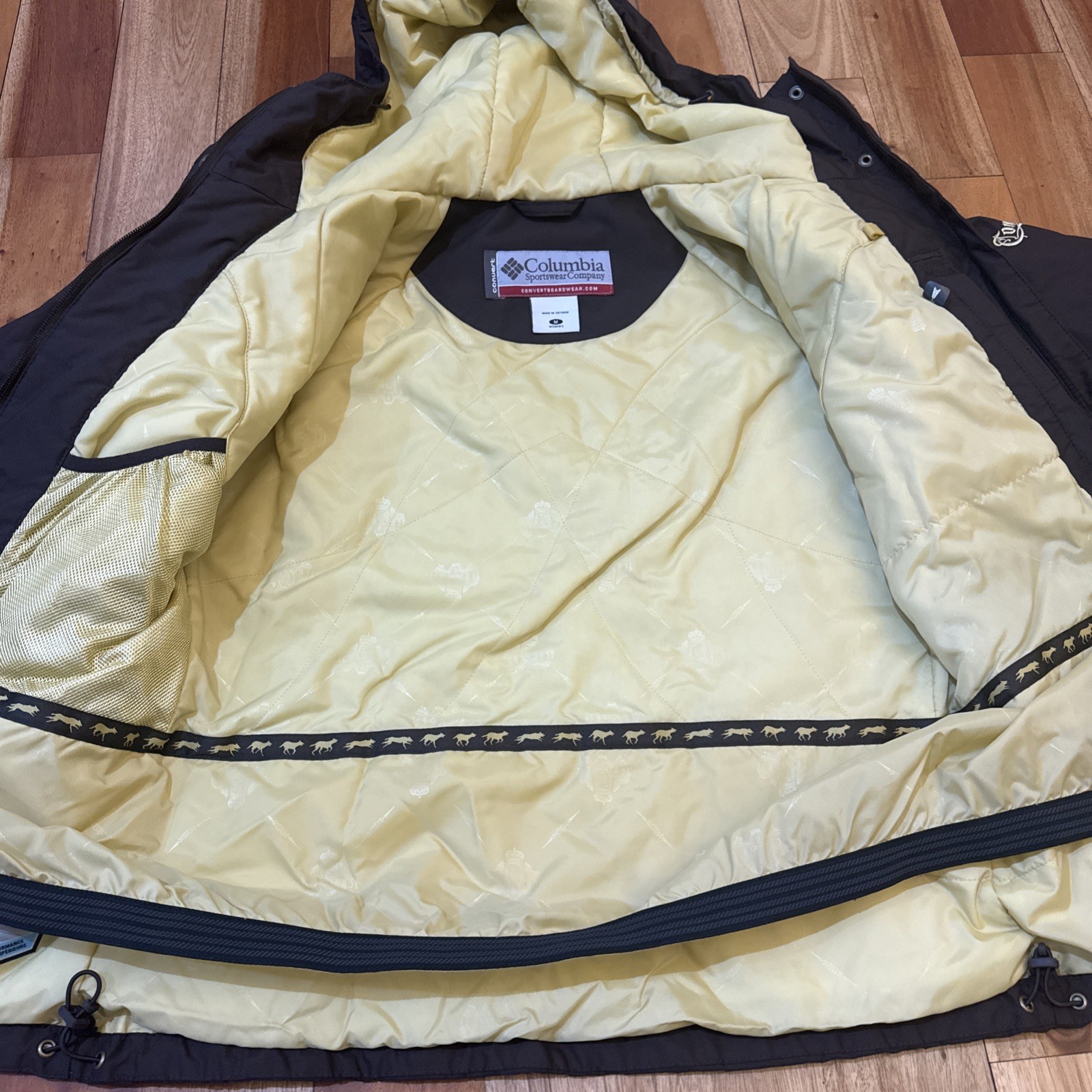 Columbia Convert Snowboarding Jacket Women's Medium Brown Gold OMNI-TECH Parka thumbnail 10