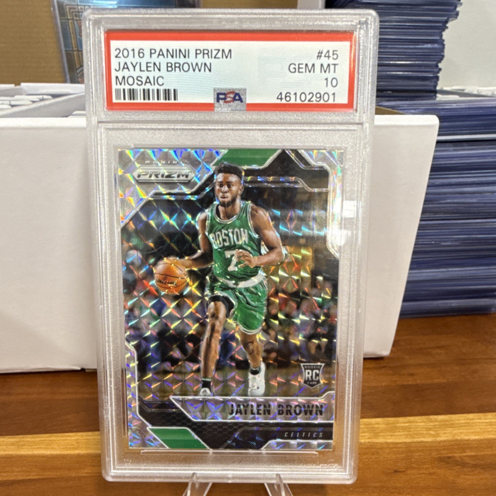 Panini Prizm Mosaic 2016 Jaylen Brown #45 Rookie Boston Celtics PSA 10