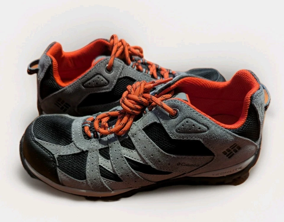 Columbia Redmond Low Waterproof Trail Hiking Shoes Size 6 Suede Red Grey - Image 4 of 4