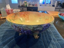 Antique Limoges, France , T V, Footed , Hand Painted Bowl