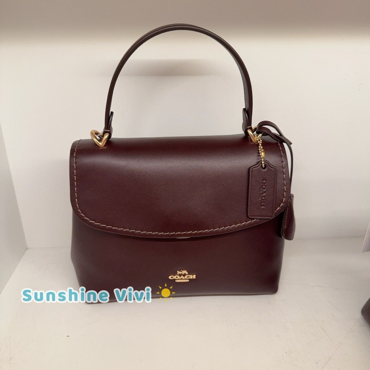 NWT Coach Emory Top Handle Bag Smooth leather CCE54 Gold/ESPRESSO
