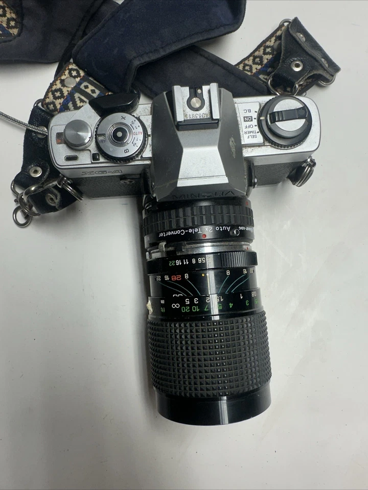 VTG Minolta XG-A 35mm SLR Film Camera Kit Bundle w/lenses And Many More!! - Image 3 of 4
