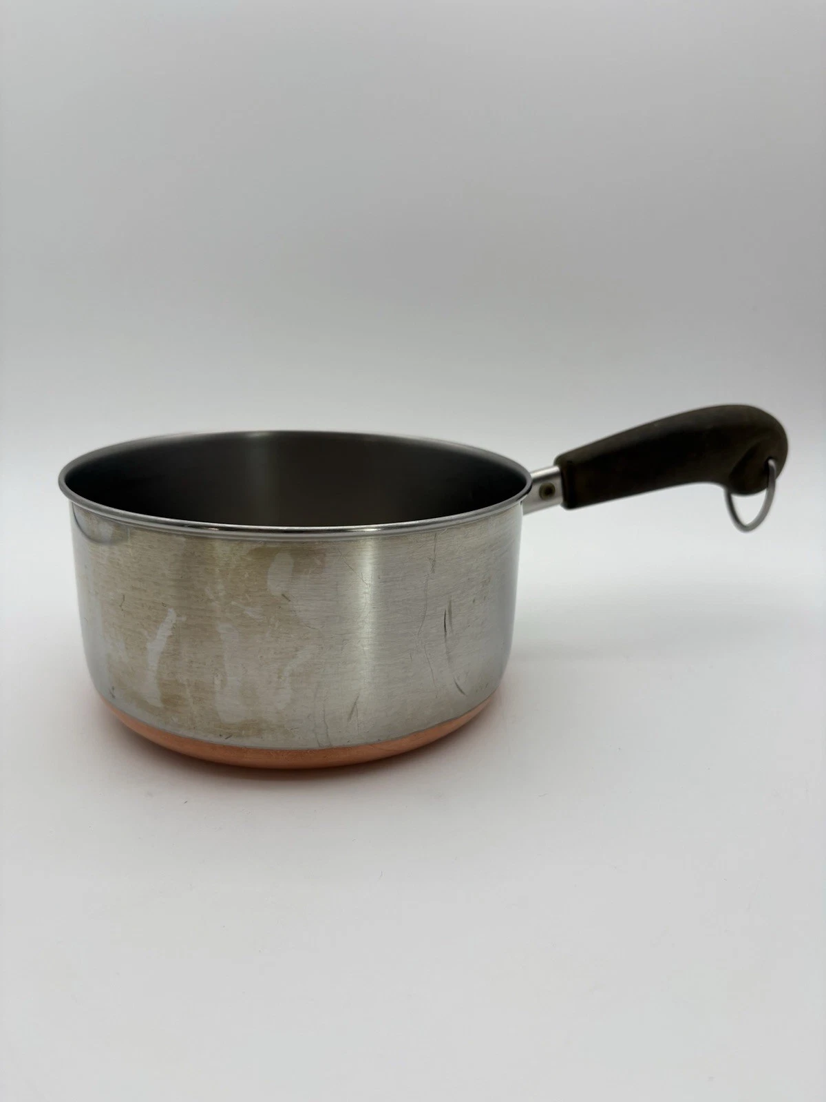Vintage Revere Ware 1 1/2 qt Sauce Pan, Copper Bottom, Stainless Steel, No Lid