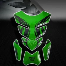 3D Gel Fuel/Gas Tank Pad Protector Decal/Sticker Green+Black Tribal Fire/Flame