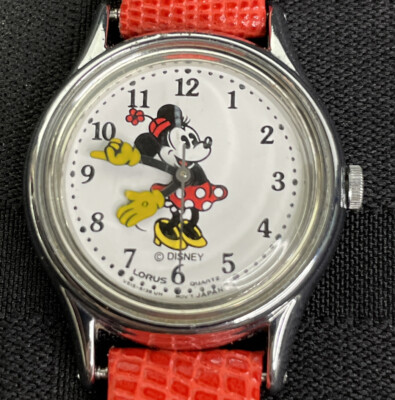 Lorus Disney Minnie Mouse Silver Tone Quartz Analog Ladies 