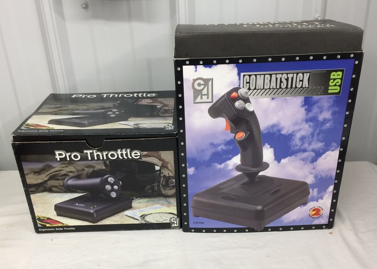 CH Products Combat Stick F16 And Pro Throttle USB Controllers