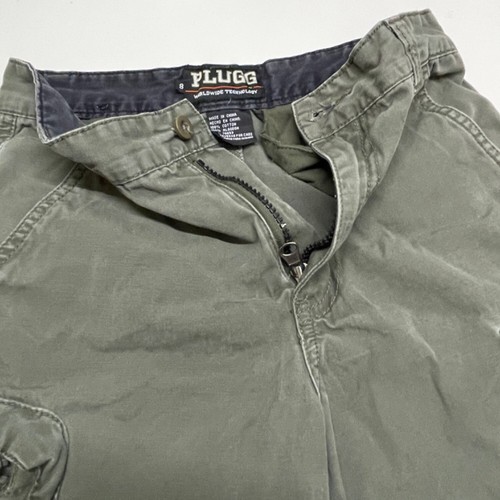 PLUGG boy cargo shorts army olive green solid size 8 - Picture 6 of 12