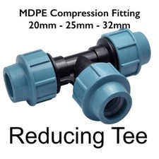 MDPE Compression Reducing Tee, 20/25/32mm - BEST PRICES From stock
