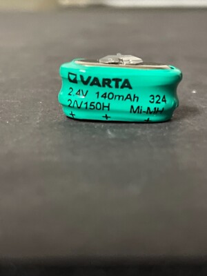Brand New Varta 2/V150H Memory Back UP 3 Pin NiMH Battery, 2.4V 140mAh Recharge