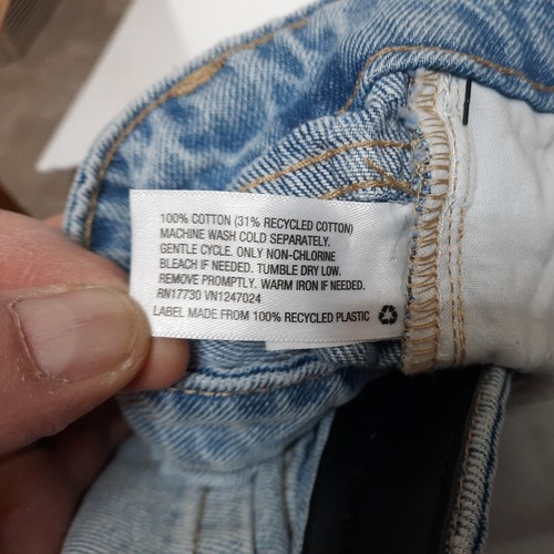 Original Use Relaxed Straight Leg Blue Jeans Men's 34Wx30L Blue Acid Wash Denim - Picture 14 of 14