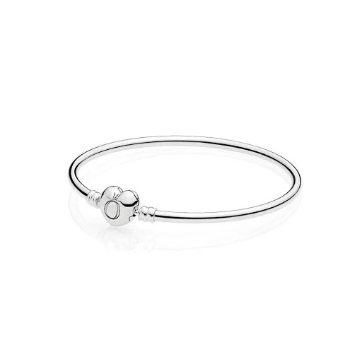 Bracciale Pandora Rigido Moments Chiusura Cuore Bracelet 596268 Argento Nuovo - Immagine 2 di 2