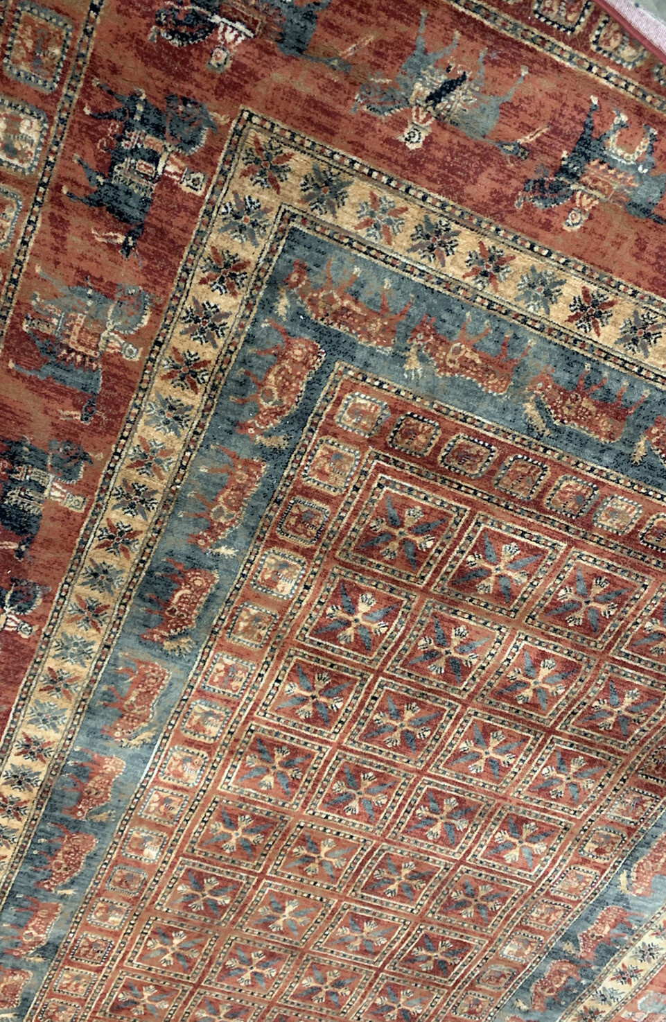 Luxury John Lewis Extra Large Royal Keshan 100 Wool Rug 2.98m x 2.0m