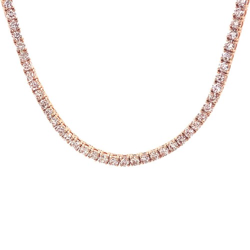 14k Rose Gold 12.80ct Diamond Tennis 
