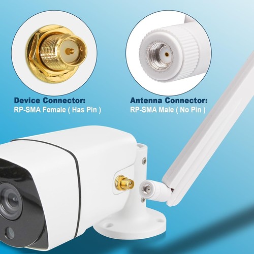 2pack Tri-Band WiFi 6E Antenna 2.4GHz 5GHz 6GHz RP-SMA White for Security Camera - 第 10/10 張圖片