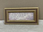 Framed Artwork Print bible verse Joshua 24:15 gold tone wood frame see pics — photo 2