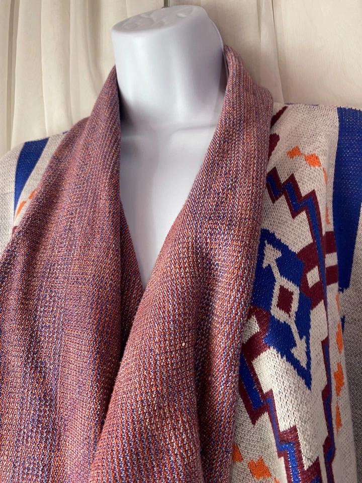 Cardigã feminino Flying Tomato tamanho 3X frente aberta manga 3/4 asteca sudoeste - Imagem 4 de 4