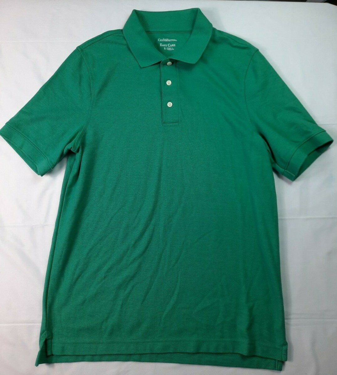 Croft & Barrow Easy Care Mens Short Sleeve Green Polo Shirt Size 