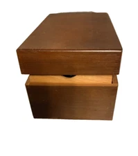 VTG. MERCHANTS BOX CO. DOVETAIL CORNERS OAK WOODEN FILE BOX KEEPSAKES RECIPES