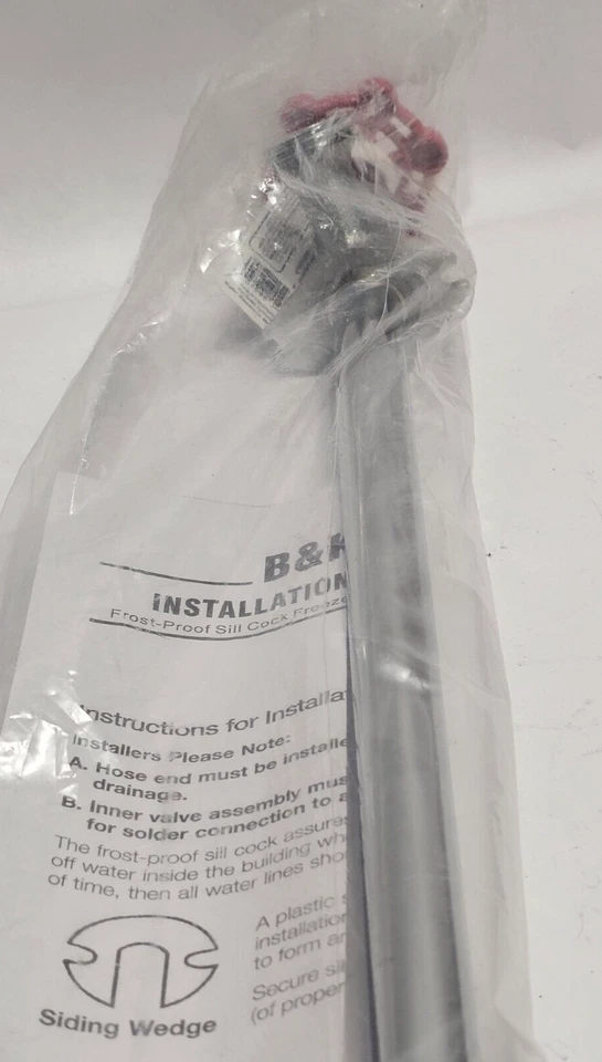 PRO LINE ROBINET ANTIGEL 12" VÁLVULA DE BOCA DE PARED SILCOK LIBRE DE ESCARCHA ROSCA DE 3/4” Foto 3 de 4