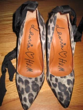 Lanvin for H&M Leopard Print Crystal Rhinestone Pumps, Size 8M US