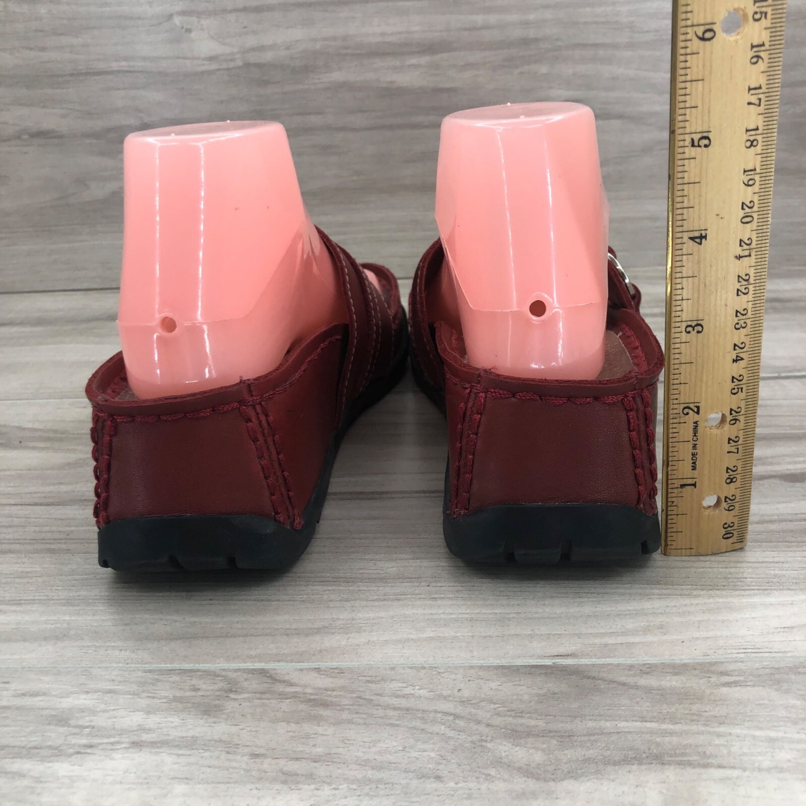 American Eagle Sandals Womens 7 M Red Leather Vintage Platform Flip Flop Thong image 8
